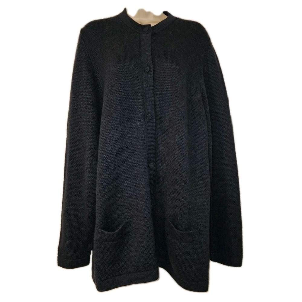 Arte Meche Alpaca Fina Knit Cardigan Sweater‎ Button Down Grandmacore Peru Made